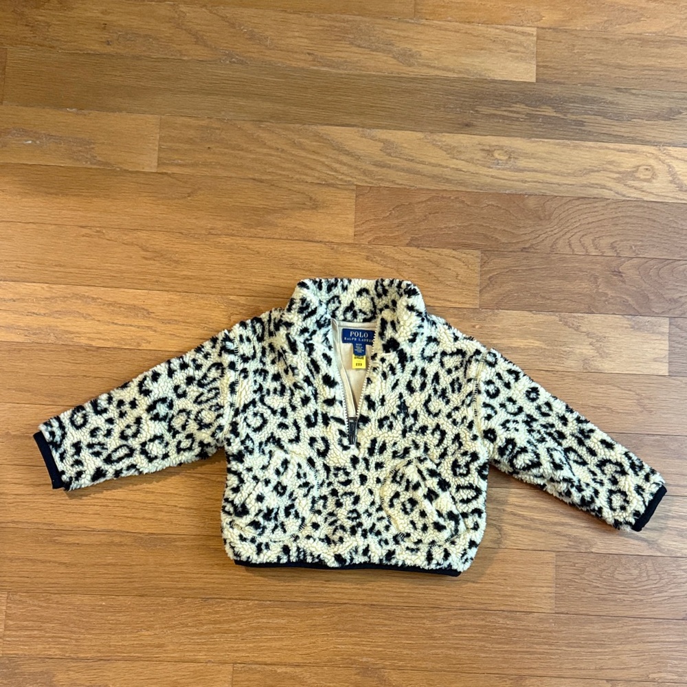 Ralph Lauren Leopard Print Sherpa Jacket 2t